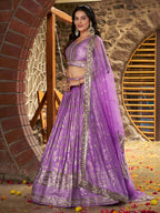 Lavender Glow Floral Lehenga Choli