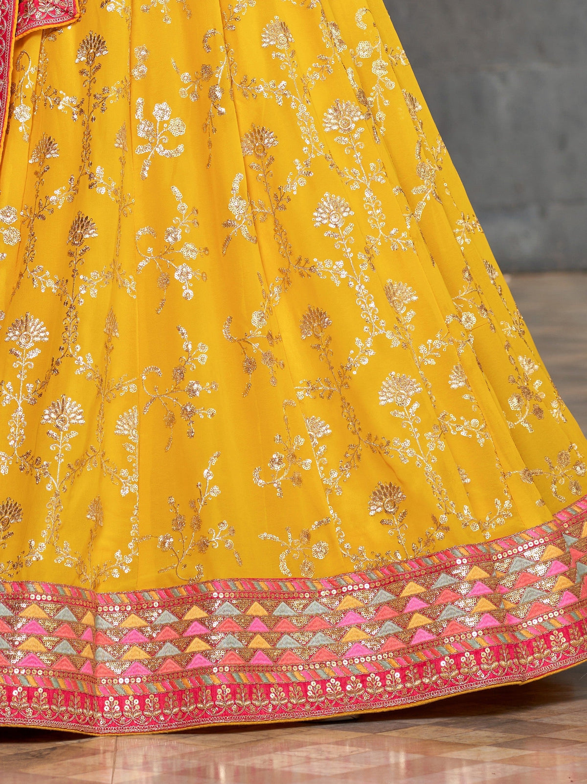 Marigold Bloom Festive Lehenga | Yellow