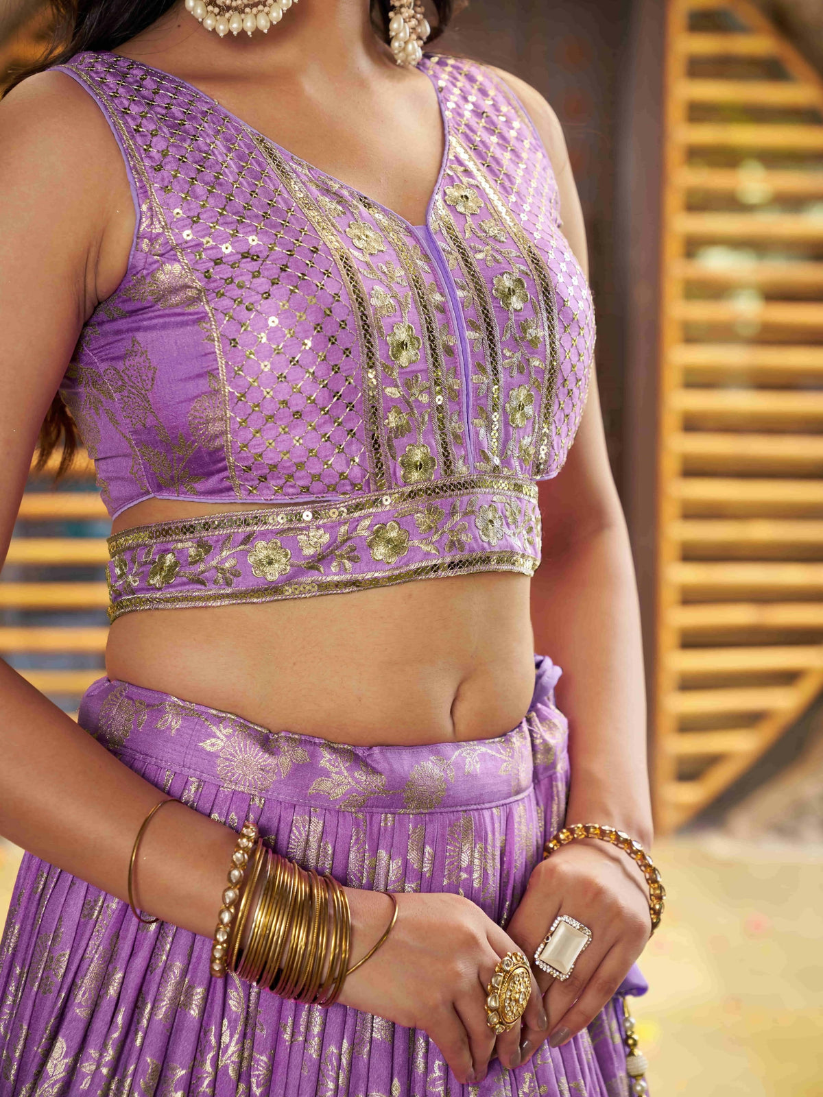 Lavender Glow Floral Lehenga Choli