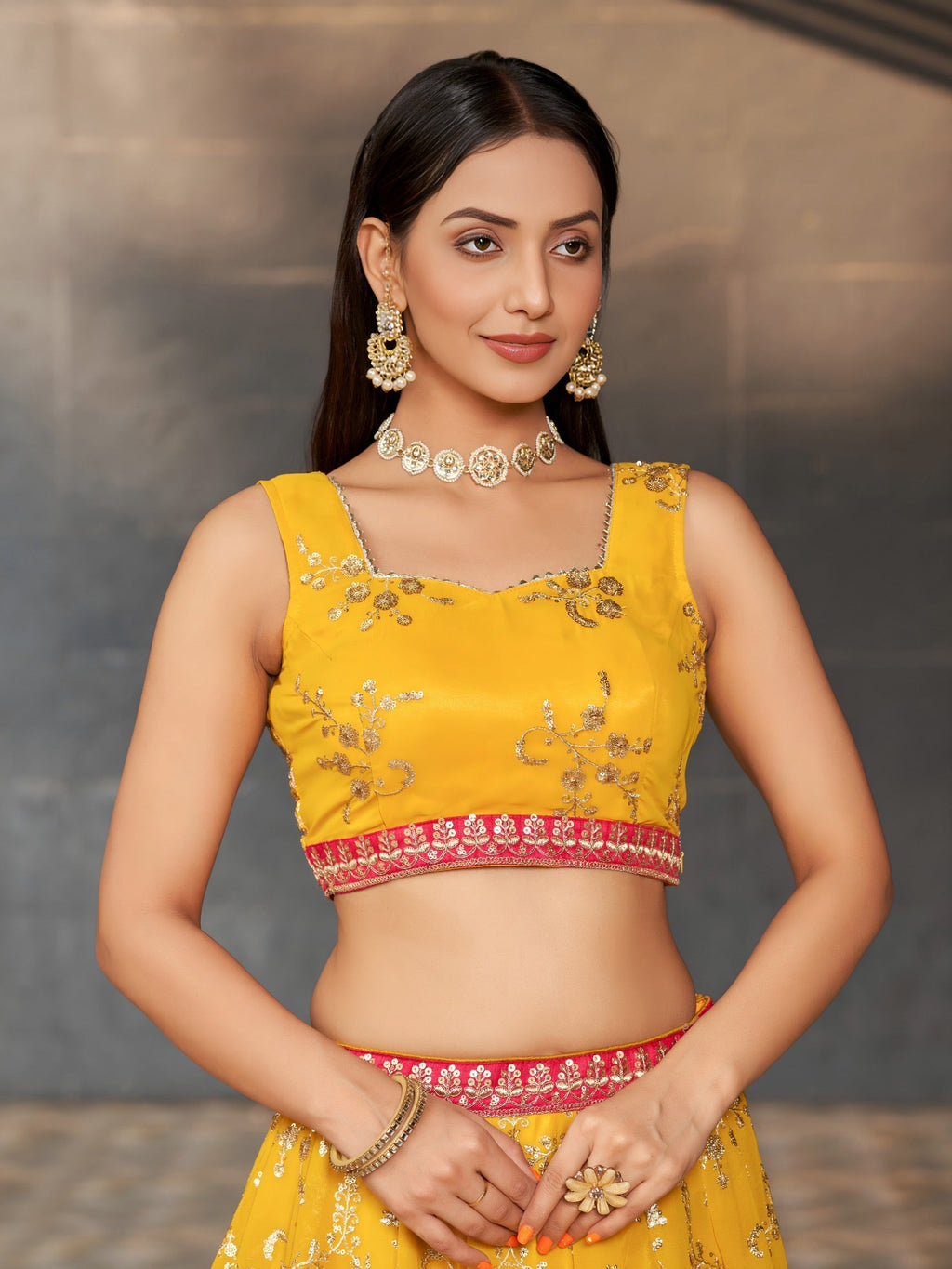 Marigold Bloom Festive Lehenga | Yellow
