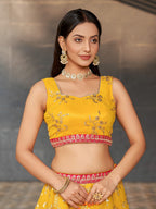 Marigold Bloom Festive Lehenga | Yellow