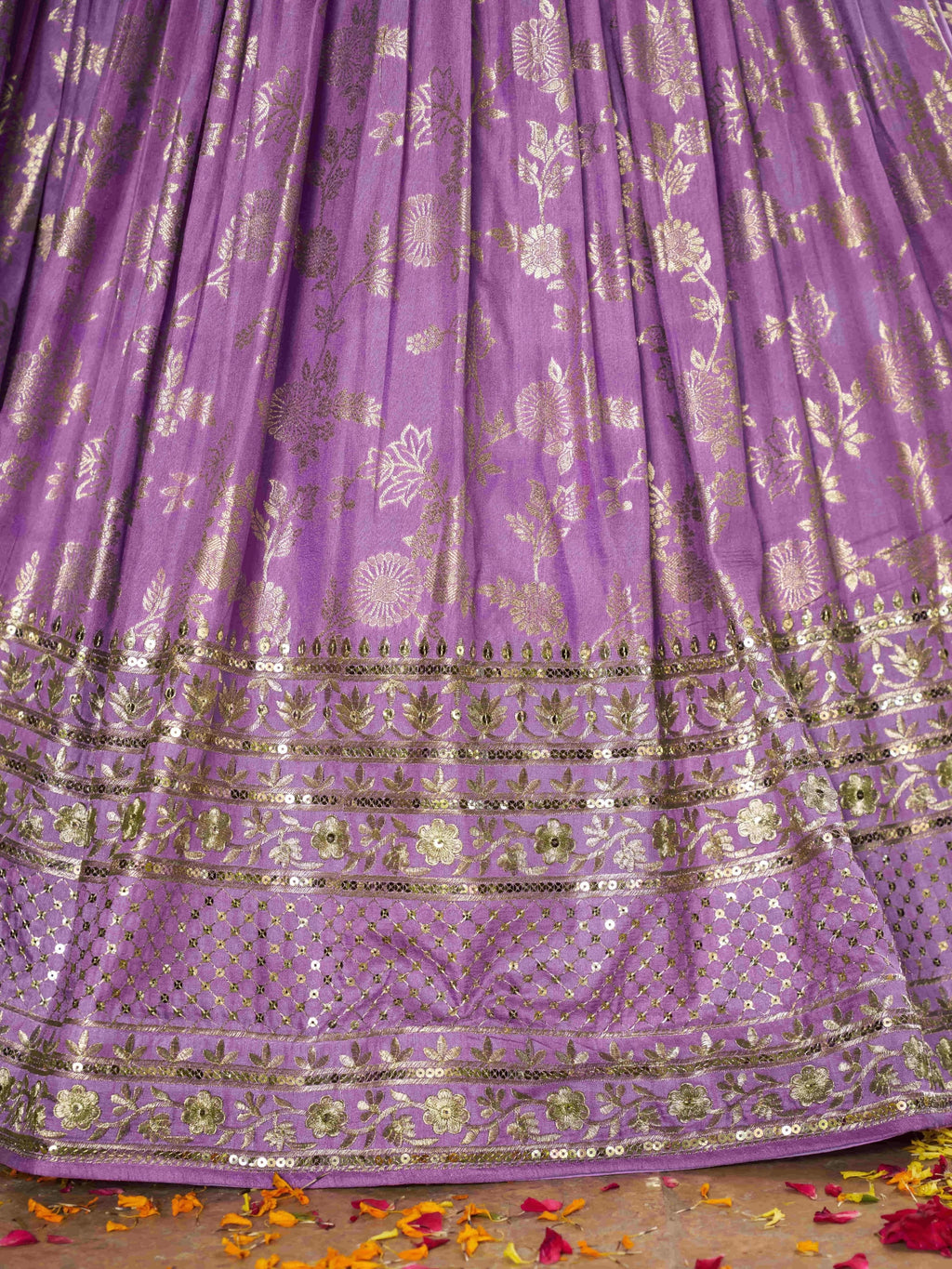 Lavender Glow Floral Lehenga Choli
