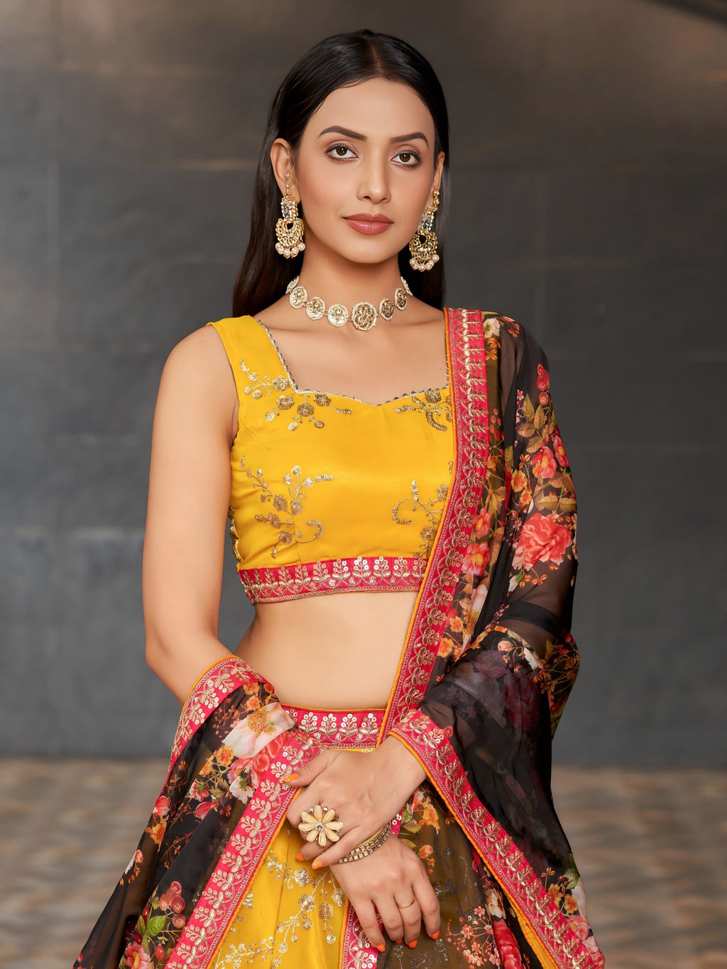 Marigold Bloom Festive Lehenga | Yellow