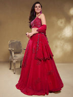 Raspberry Pink Sequin Lehenga Choli