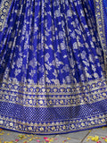 Royal Blue Botanical Gleam Lehenga Choli