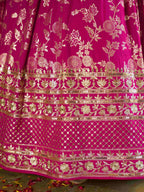 Rani Pink Floral Shimmer Lehenga Choli