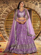 Lavender Glow Floral Lehenga Choli