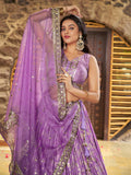Lavender Glow Floral Lehenga Choli