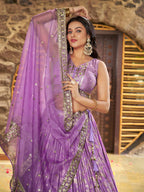 Lavender Glow Floral Lehenga Choli