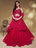 Raspberry Pink Sequin Lehenga Choli