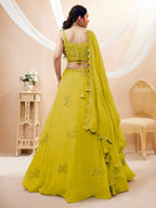 Lime Yellow Embellished Lehenga Choli