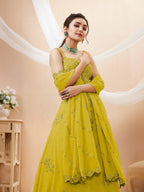 Lime Yellow Embellished Lehenga Choli