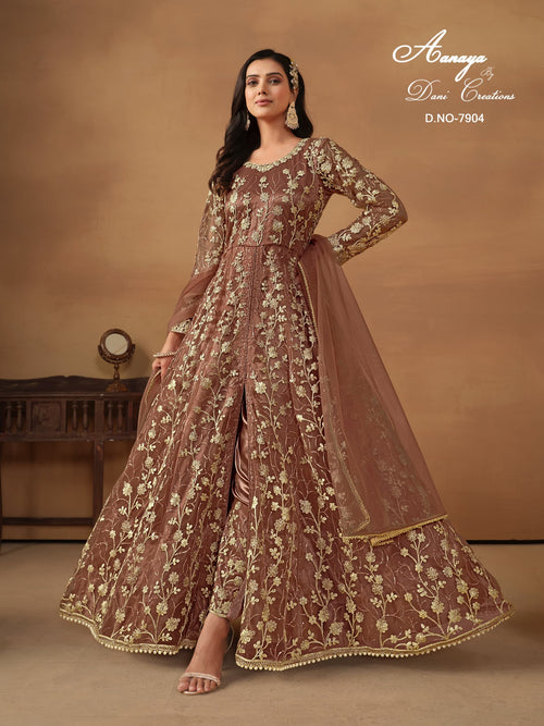 Aanaya Gown Satin Silk Embroidery - alternate view