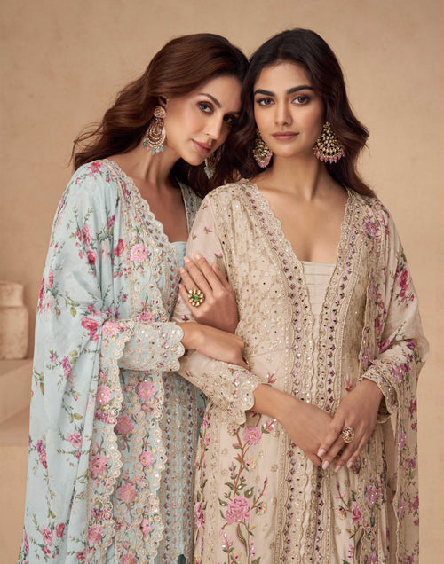 Aarna by Aashirwad Silk Palazzo Suit - full outfit view