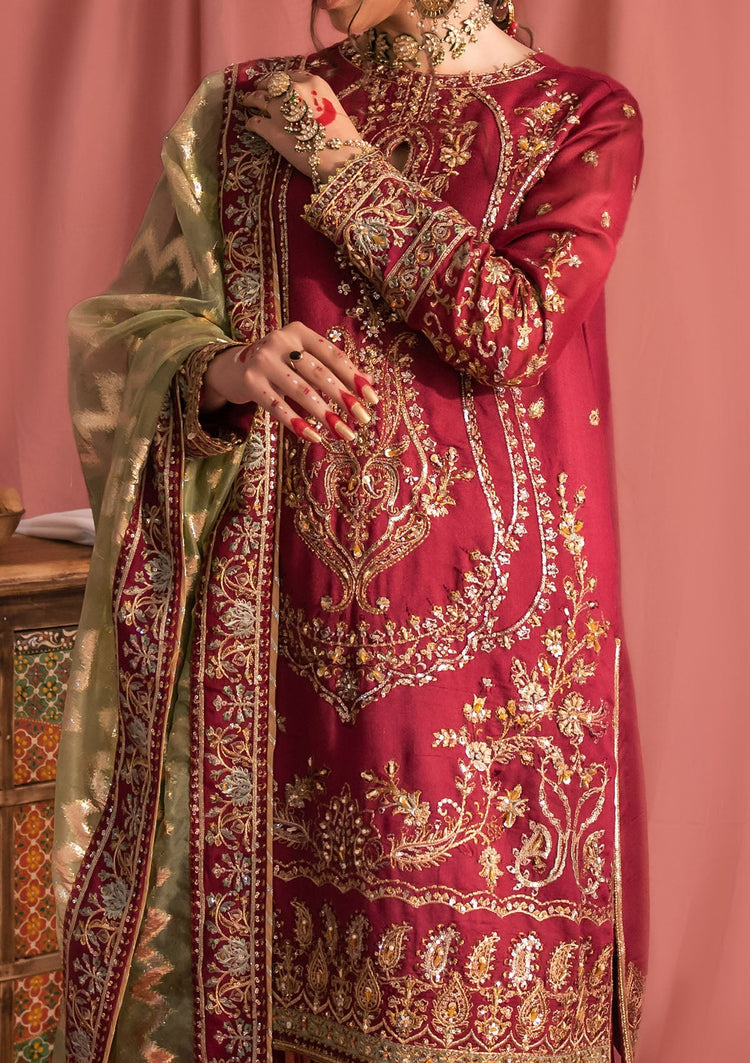 AKI 43 Raw Silk Pakistani Wedding Dress - full outfit view