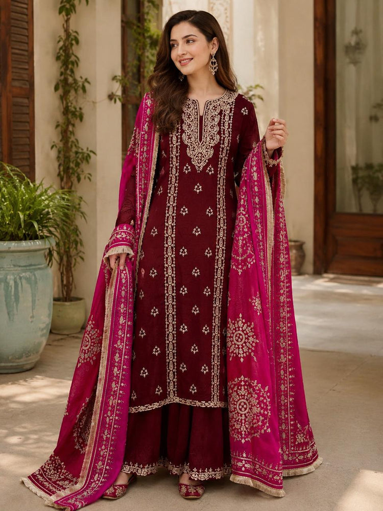 Custom-Stitched Embroidered Wedding,Mehndi and Mayo Dress