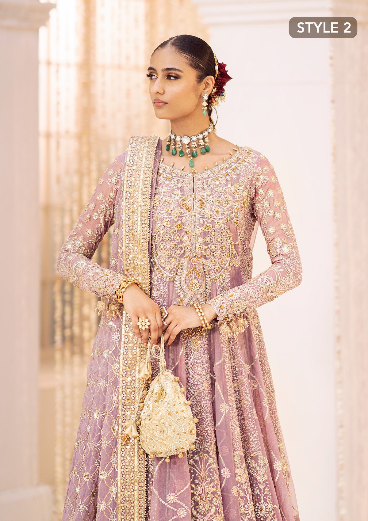 AKI 7 Chiffon Pakistani Wedding Dress - craftsmanship detail