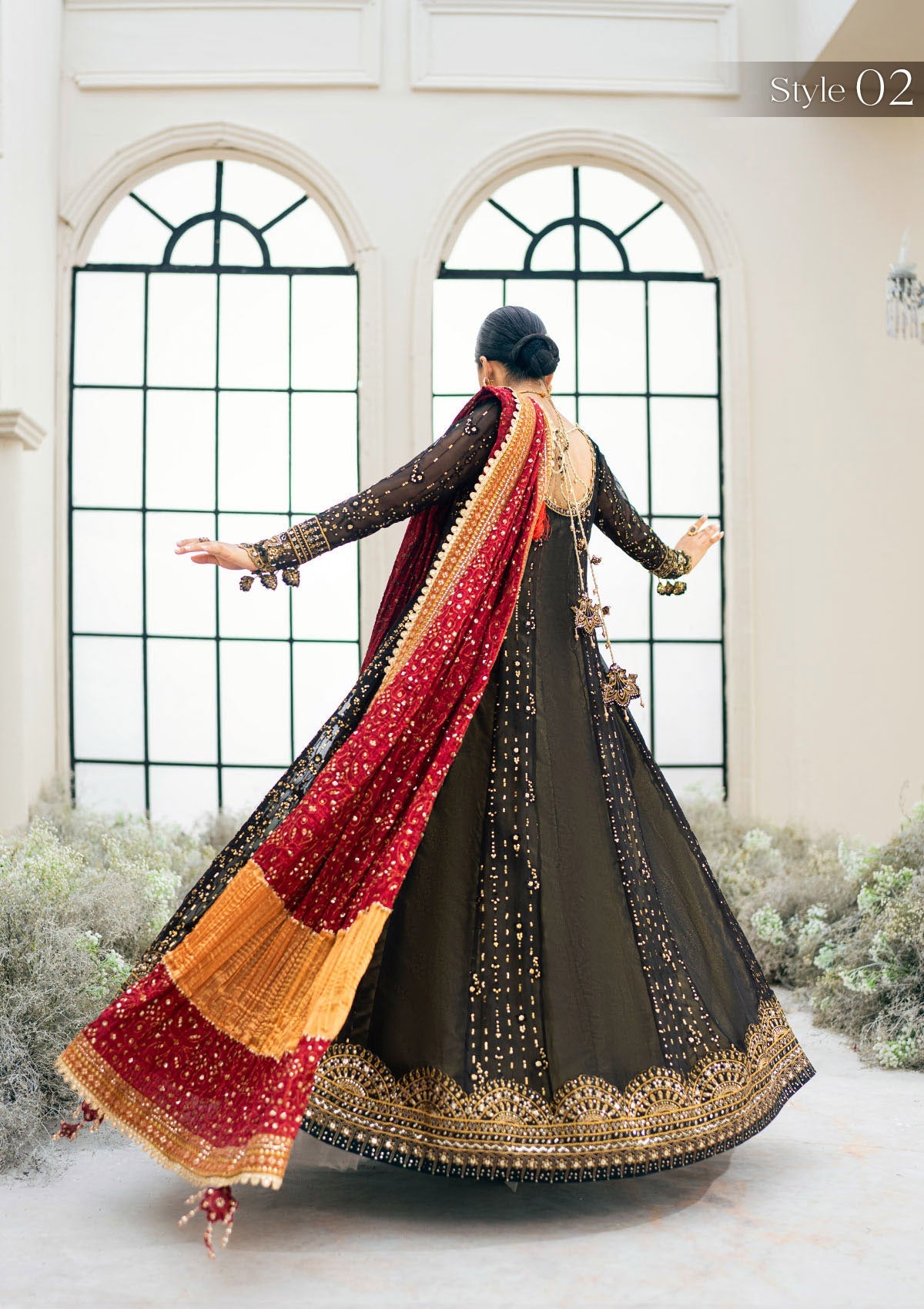 AKI 4 Chiffon Pakistani Wedding Dress - blouse or top detail