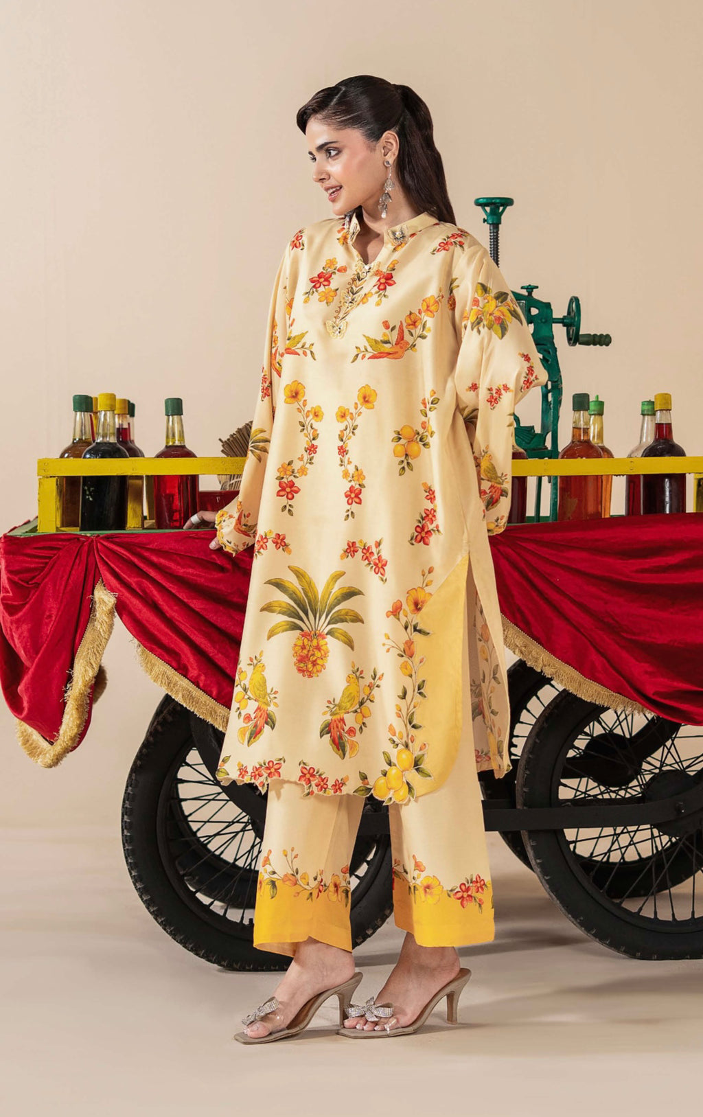 Summer Silk Lawn Co Ord Set Embroidery - drape and silhouette