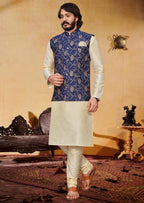 Jacquard Men's Kurta Pajama Jacket Set - alternate view