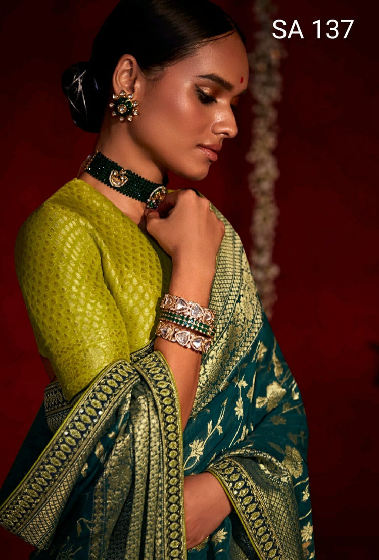 Multicolor Kimora Saree Dola Silk - full outfit view