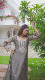 DN 50135 crush satin product video | Desi Clothing USA