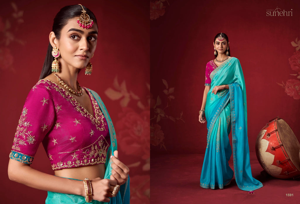Designer Indian Saree - product view 13 | Desi Clothing USA