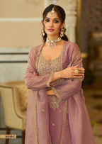 Duppta- Salsa with embroidery work - front view | Desi Clothing USA