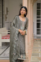 DN 50135 crush satin - front view | Desi Clothing USA