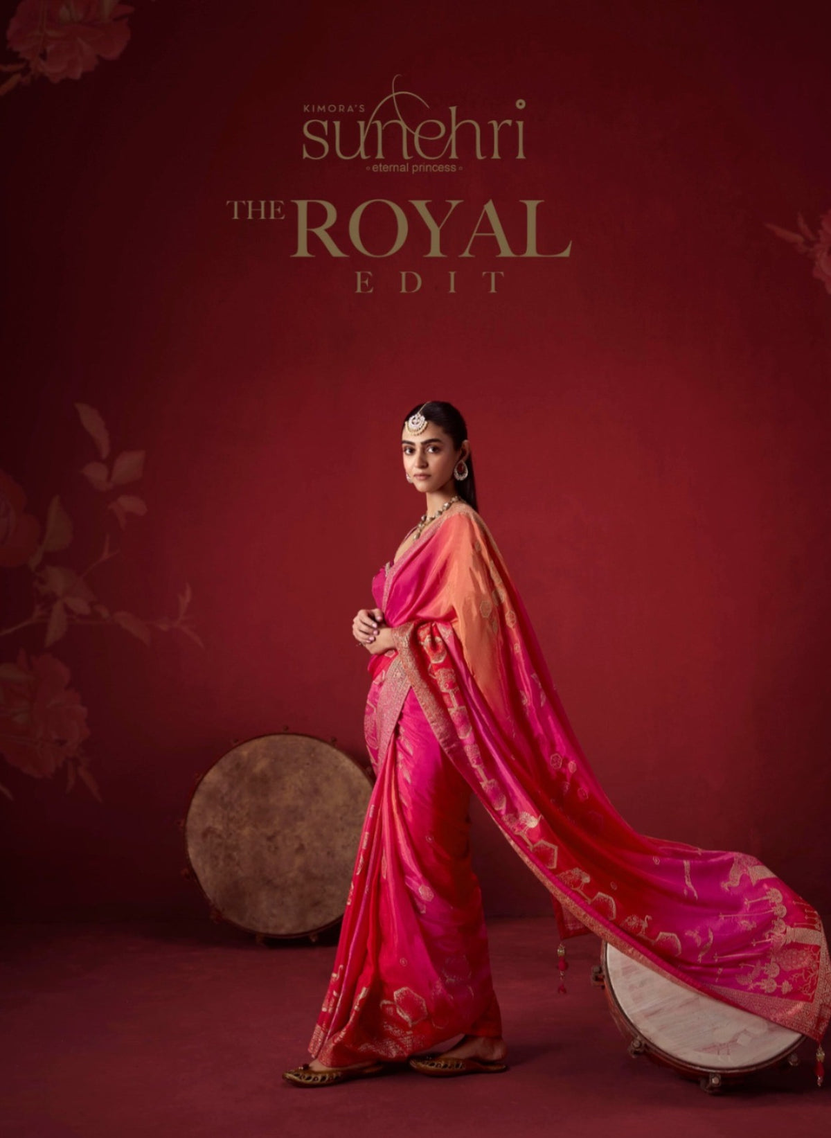 Designer Indian Saree - front view | Desi Clothing USA