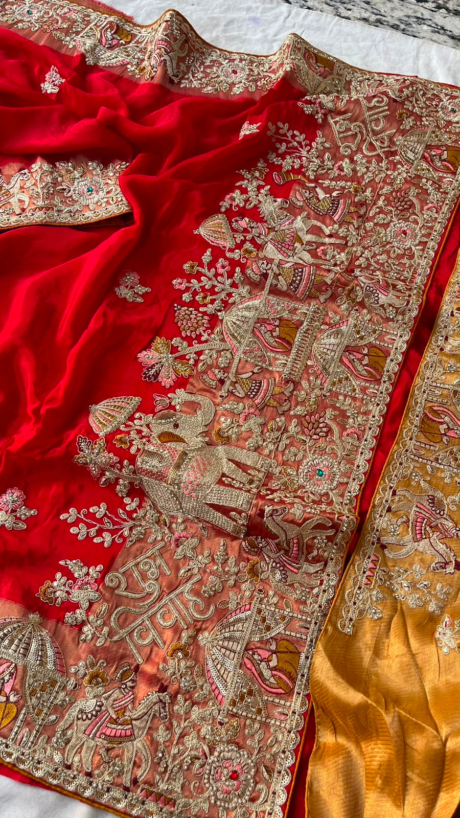 Designer Indian Saree - front view | Desi Clothing USA