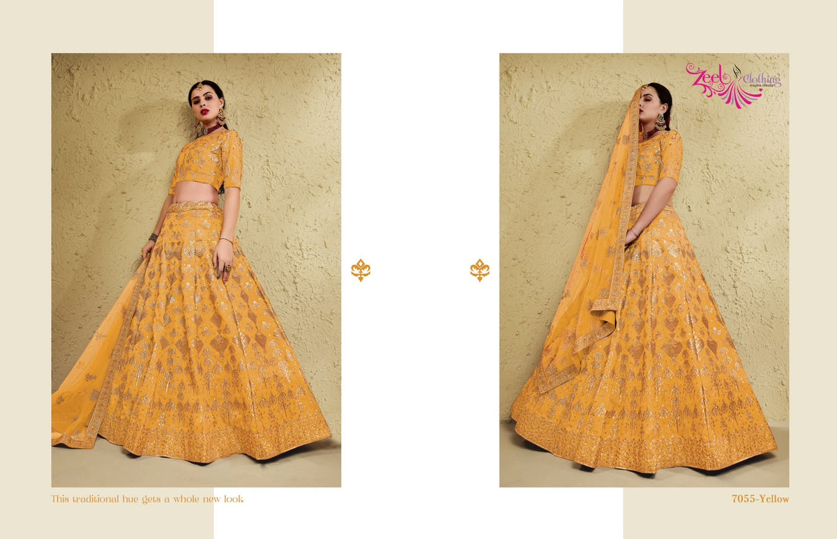 Embroidered Lehenga Choli - front view | Desi Clothing USA