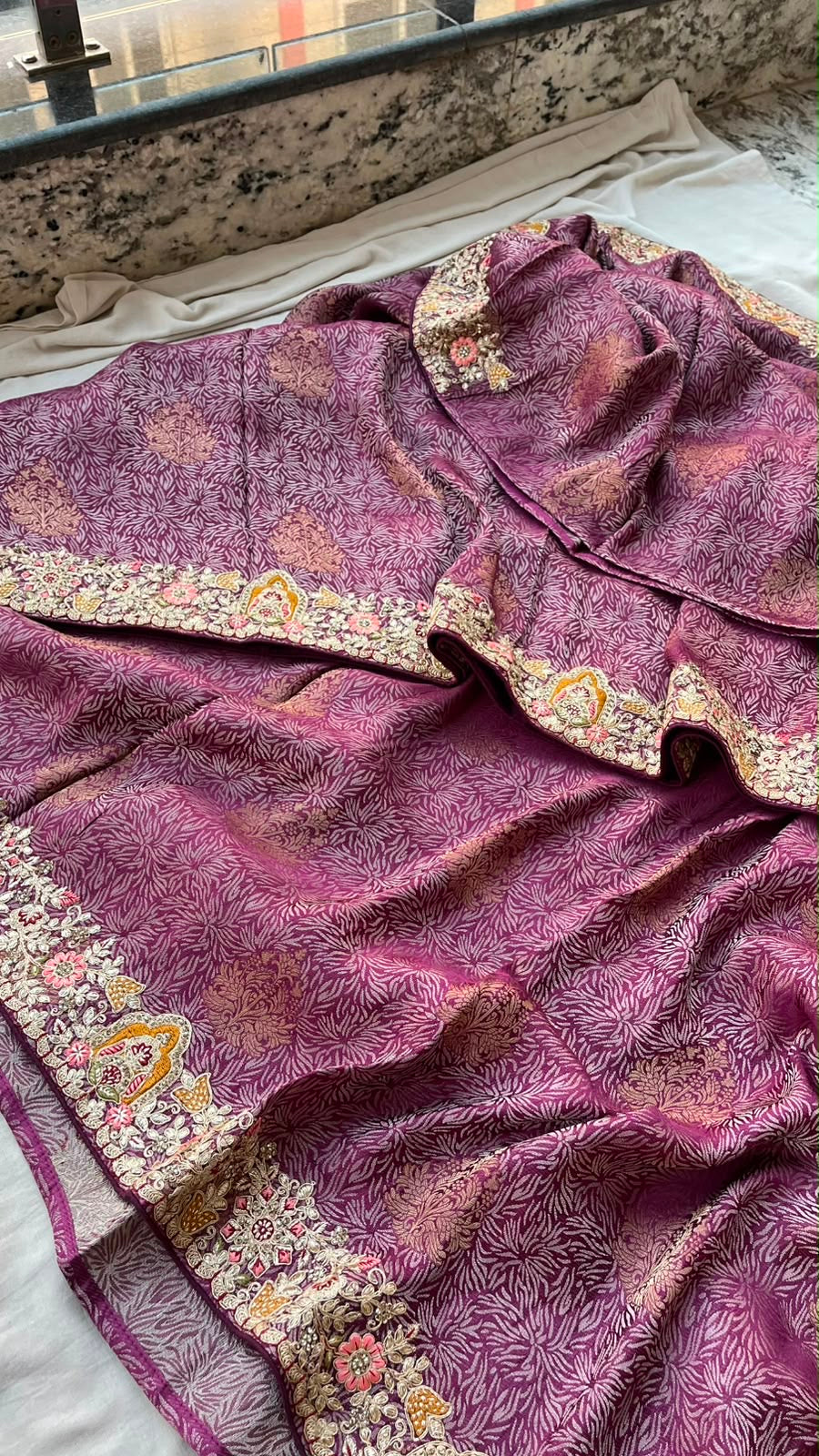 Designer Indian Saree - fabric and embroidery detail | Desi Clothing USA