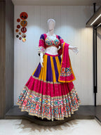 Silk Stitched Dress Set - fabric and embroidery detail | Desi Clothing USA