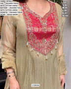 170930 – 3 Piece Premium Collection - fabric and embroidery detail | Desi Clothing USA