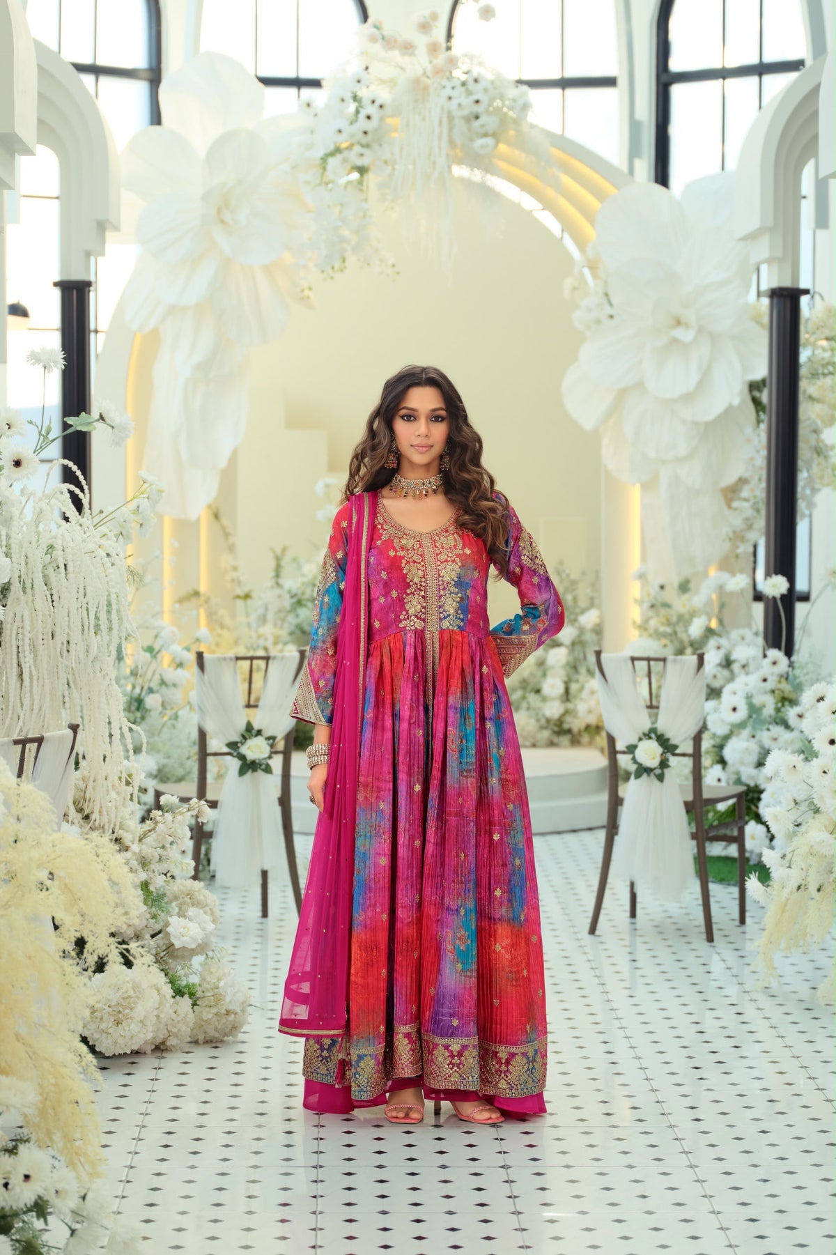 Duppta- pure Net - fabric and embroidery detail | Desi Clothing USA