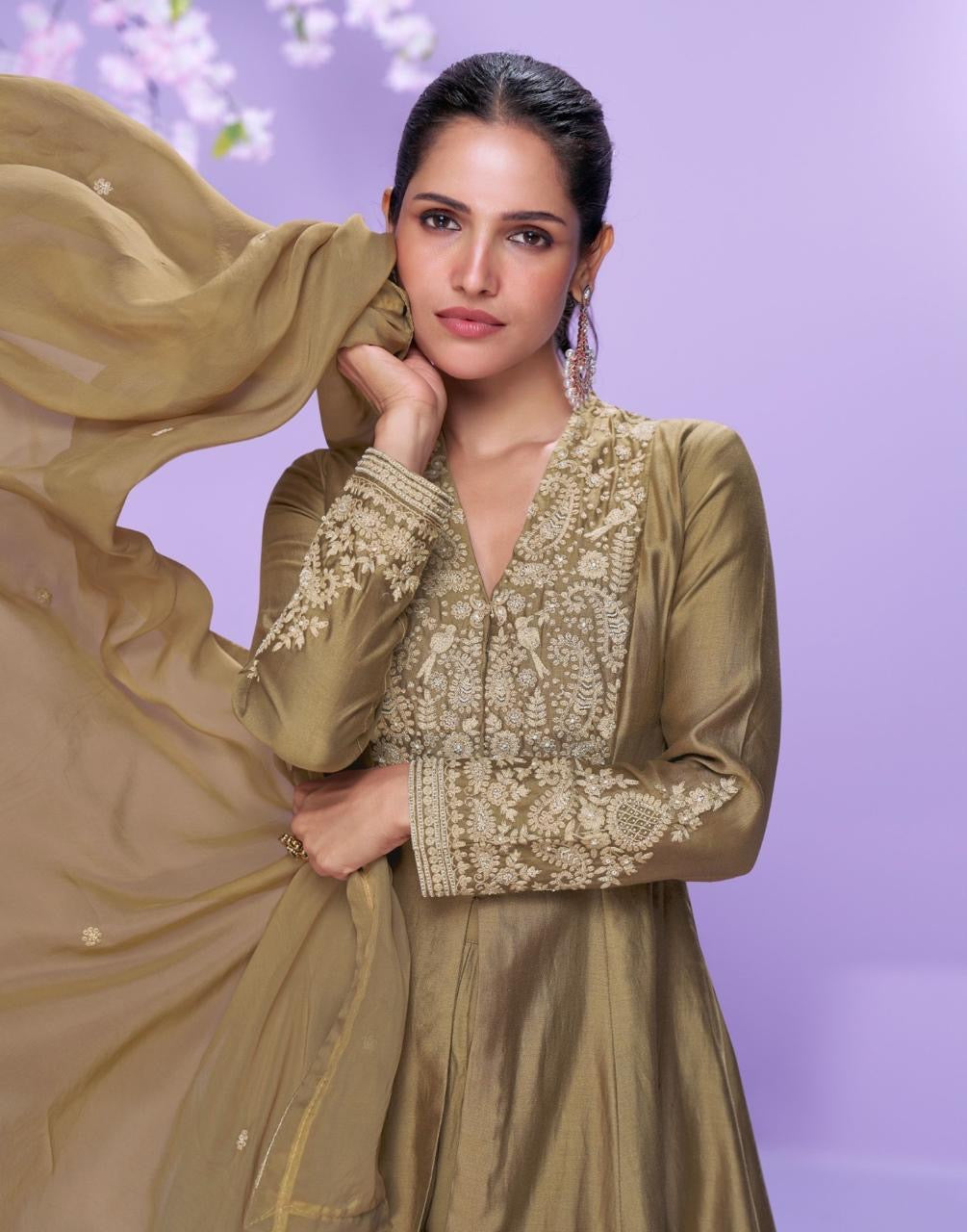 Silk Salwar Kameez Set - alternate view | Desi Clothing USA
