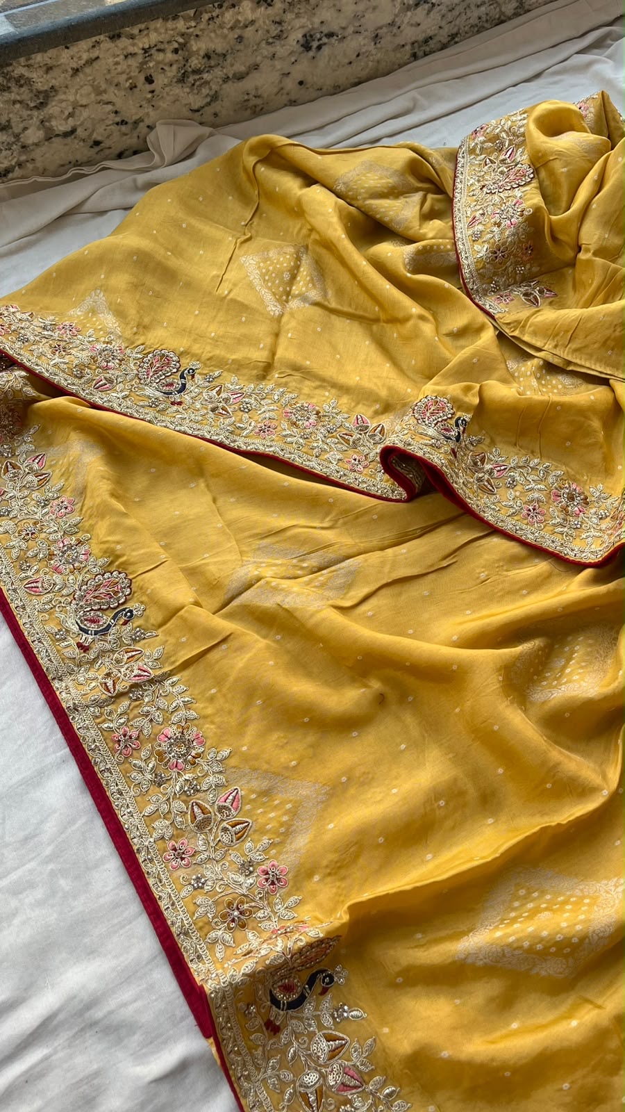 Designer Indian Saree - fabric and embroidery detail | Desi Clothing USA