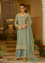 Duppta- Salsa with embroidery work - fabric and embroidery detail | Desi Clothing USA