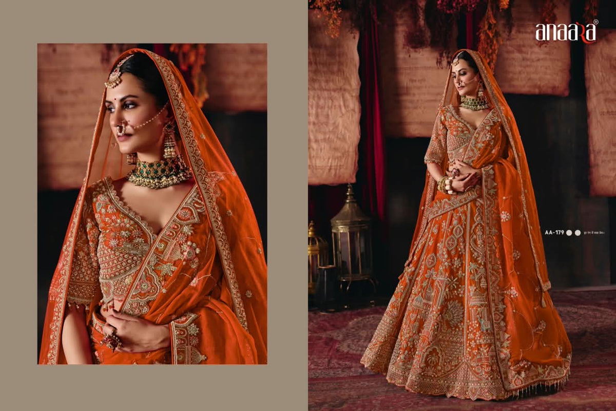 Embroidered Lehenga Choli - front view | Desi Clothing USA