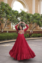 🏻 Navratri Gown Collections-2026 - fabric and embroidery detail | Desi Clothing USA