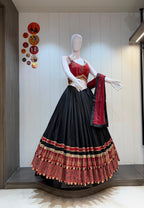 Embroidered Lehenga Choli - fabric and embroidery detail | Desi Clothing USA