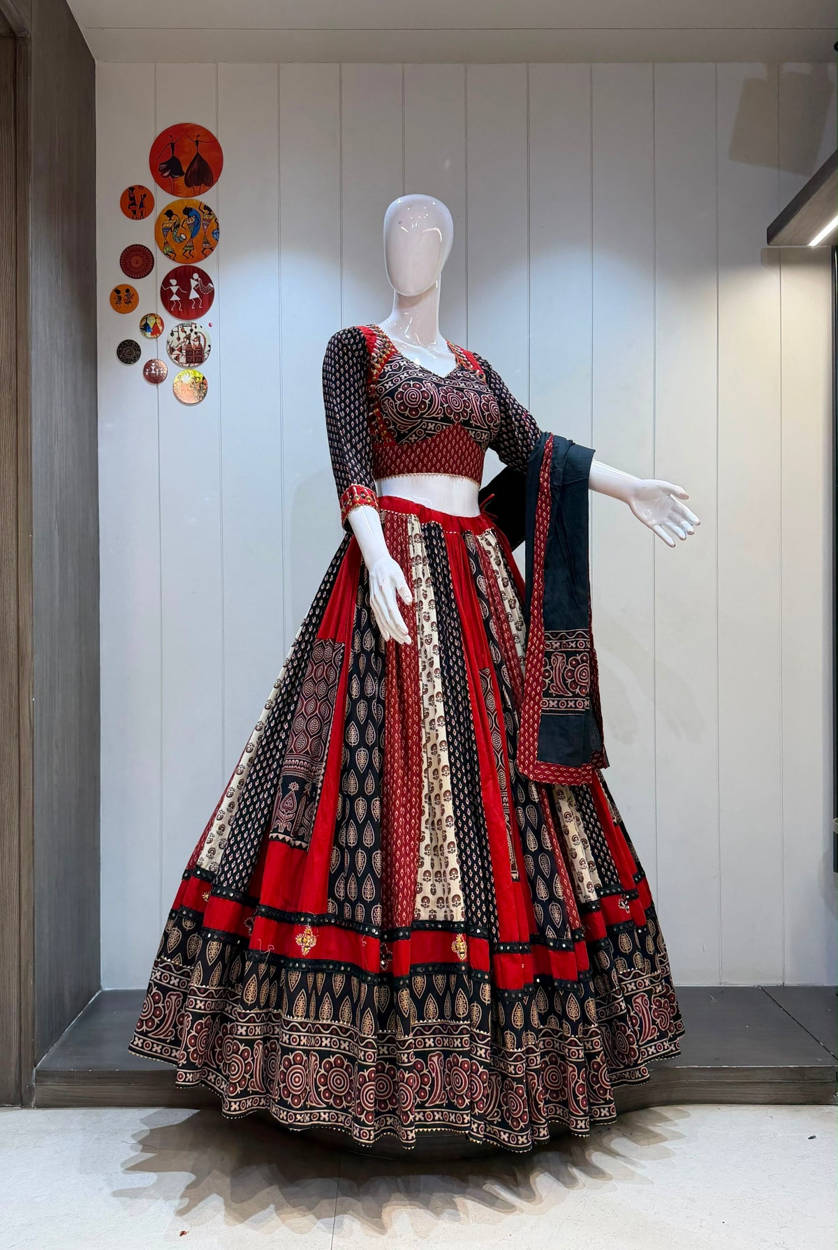 Stitched Dress Set - fabric and embroidery detail | Desi Clothing USA