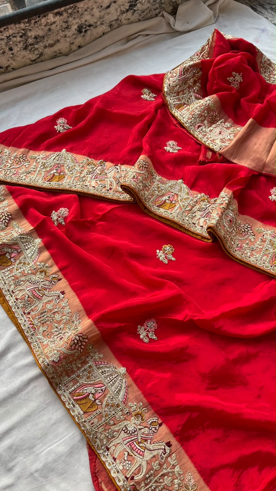 Designer Indian Saree - fabric and embroidery detail | Desi Clothing USA