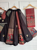Embroidered Lehenga Choli - fabric and embroidery detail | Desi Clothing USA