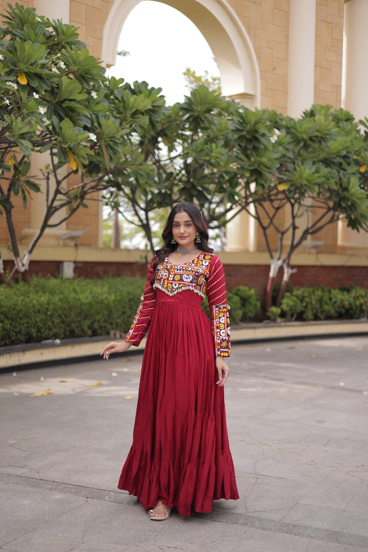 🏻 Navratri Gown Collections-2026 - full-length view | Desi Clothing USA