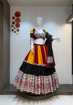 Silk Stitched Dress Set - full-length view | Desi Clothing USA