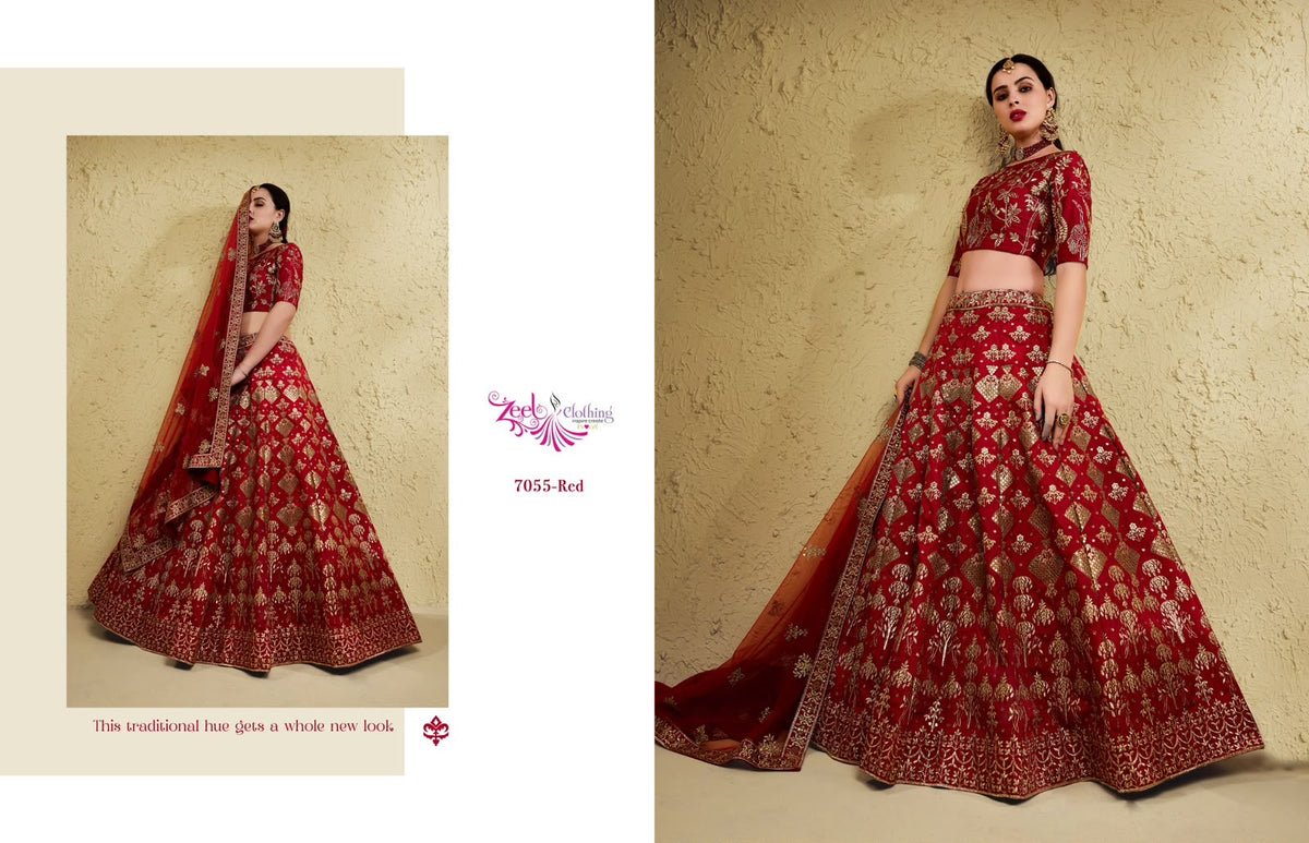 Embroidered Lehenga Choli - full-length view | Desi Clothing USA