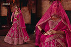 Embroidered Lehenga Choli - fabric and embroidery detail | Desi Clothing USA