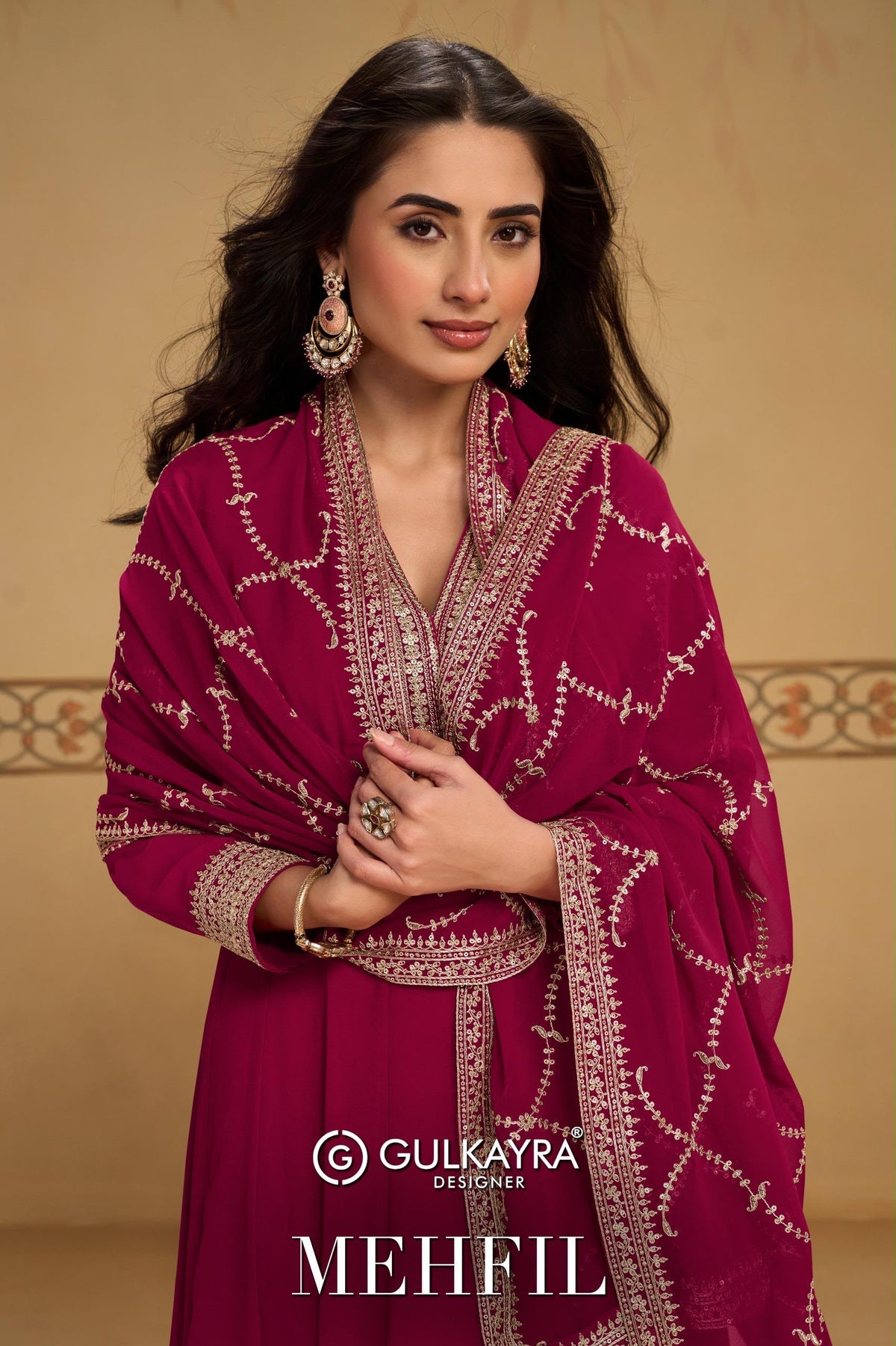_Gulkayra Designer_ - fabric and embroidery detail | Desi Clothing USA
